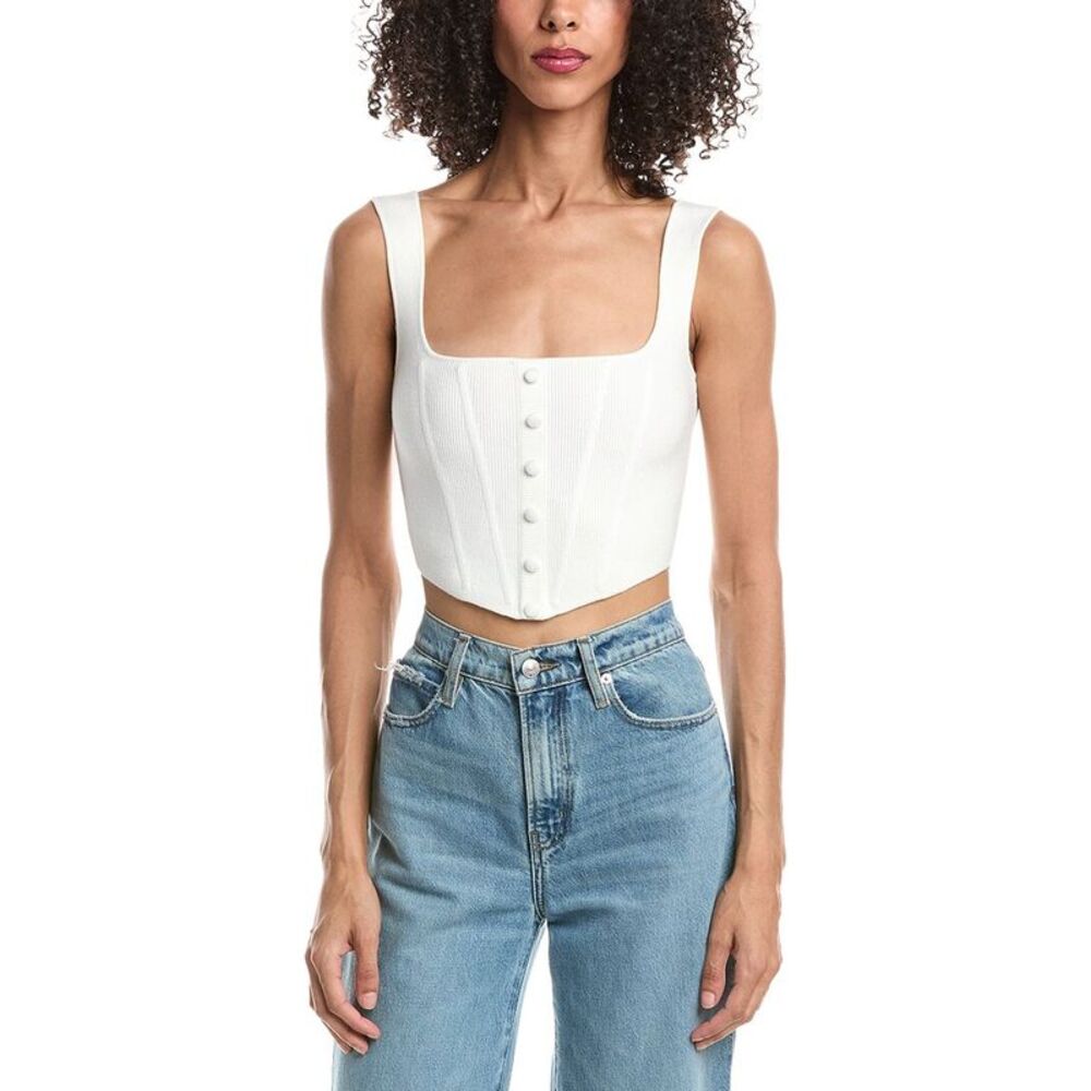 Guizio Womens  Knitted Corset, White